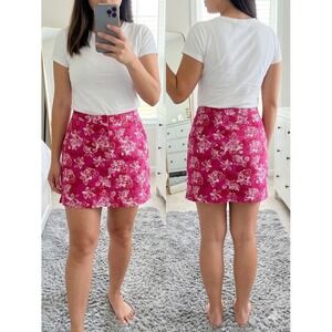 Crazy Horse Liz Claiborne Women's 12 Skirt Skort Pink Floral Y2K Vintage